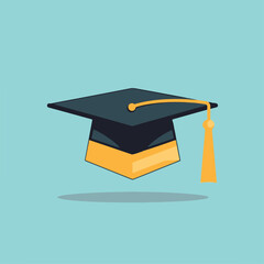 Wall Mural - Graduation hat in cartoon, doodle style. Image for t-shirt, web, mobile apps and ui. Isolated 2d vector illustration in logo, icon, sketch style, Eps 10. AI Generative