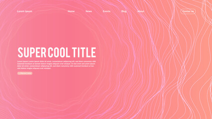 Poster - Landing page abstract design with sphere element. Template for website or app.