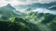 Beautiful landscape of mountains in the Amazon with fog at dawn in high resolution and quality. nature concept, environment, ecology, amazon, colombia, ecuador