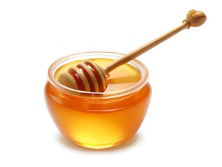 Wall Mural - jar of honey with a wooden dipper