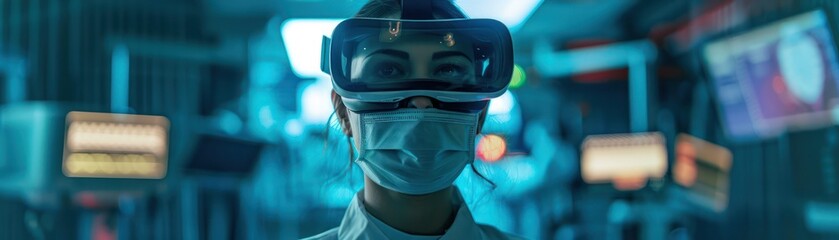 VR in Healthcare, virtual surgery simulation with glitched visual effects - cutting edge