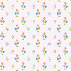 Canvas Print - Printable vector seamless floral pattern, cute pattern with small flowers for gift paper, dress, scarf, tablecloth, bookmarks, scrapbook	