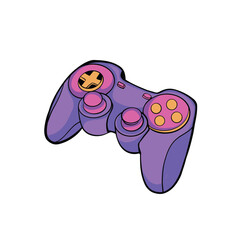 Game controllers. Gamepad video console computer items garish vector flat pictures