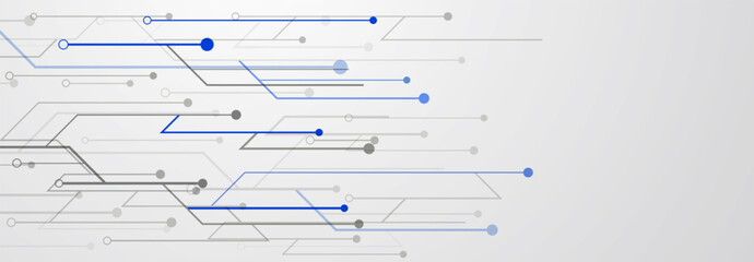 Wall Mural - Abstract illustration with a pattern of dots connected by lines, gray and blue on a white background