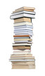 © New Africa - High stack of many different books isolated on white