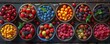 Berry varieties from above vibrant spread culinary art