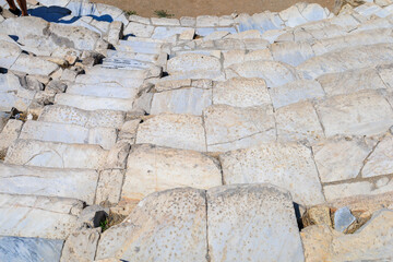 Ancient amphitheater in the city of Ephesus. Background with selective focus and copy space