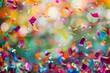 Joyful Celebration: Colorful Confetti Explosion in the Air
