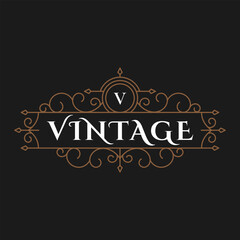 Poster - Vintage frame logo. Antique label. - Vector.