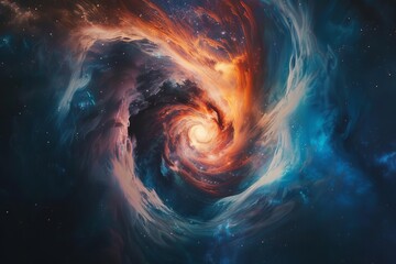 Wall Mural - vivid space nebula illustration capturing the mysterious beauty of the cosmos with swirling colors a