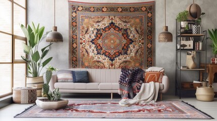 Aufkleber - A beautiful tapestry featuring Islamic geometric patterns.