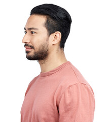 Wall Mural - fashion, profile and young man with casual, trendy and cool outfit with confidence. pride, smile and