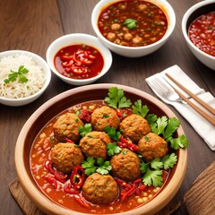 Wall Mural - meatballs in sauce