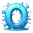 O with cartoon water style