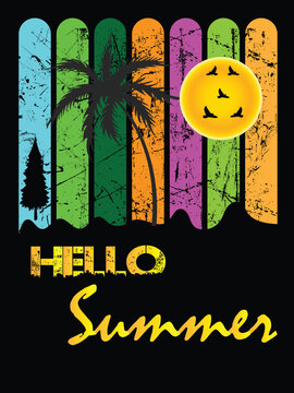 hello summer t shirt design