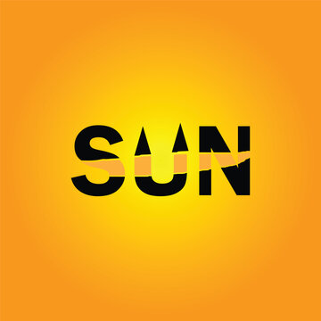 sun text Logo Design 