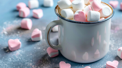 Wall Mural - cup of coffee with marshmallows
