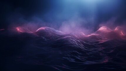 Canvas Print - Glowing waves in the dark.