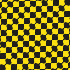 Poster - abstract geometric repeatable yellow diagonal wave line pattern on dark.
