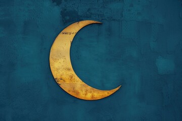 Wall Mural - minimalist depiction of the crescent moon, the symbol of Ramadan.