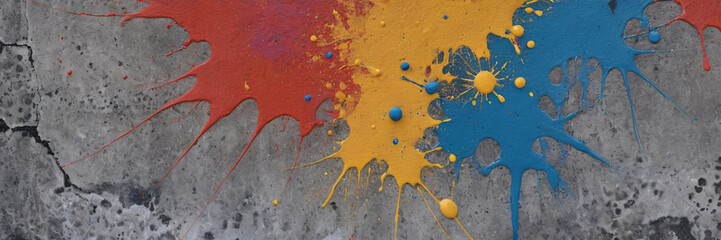 Paint Splattered on Concrete Wall