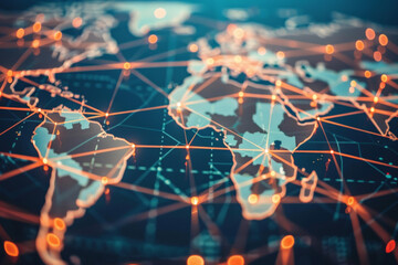 Poster - A computer generated image of a map of the world