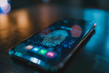 Poster - A cell phone with a fingerprint on the screen