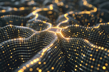 Poster - A computer generated image of a grid of dots and lines