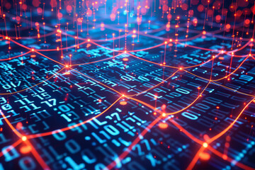 Poster - A computer generated image of a grid of binary numbers