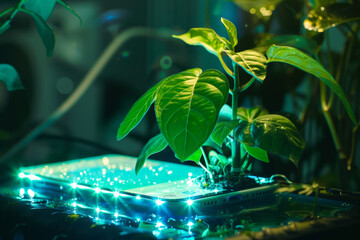 Poster - A plant is growing out of a cell phone