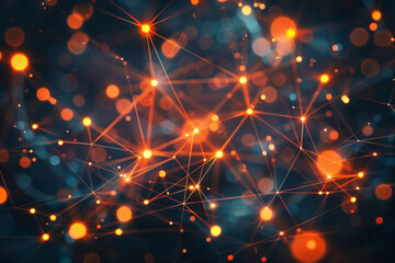 Poster - A dark background with orange lights and lines
