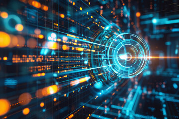 Leinwandbilder - A futuristic image with a circle in the middle that says 13:53