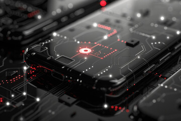 Poster - A black phone with a red circle on the screen