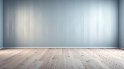 Wall Mural - wood floor with gray and soft blue wall for present product