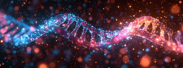 DNA gene background science helix cell genetic medical biotechnology biology bio. Technology gene DNA abstract molecule medicine blue 3D background research digital futuristic human concept health