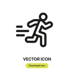Leinwandbilder - Runner icon vector. Linear-style sign for mobile concept and web design. Runner symbol illustration. Pixel vector graphics - Vector.	