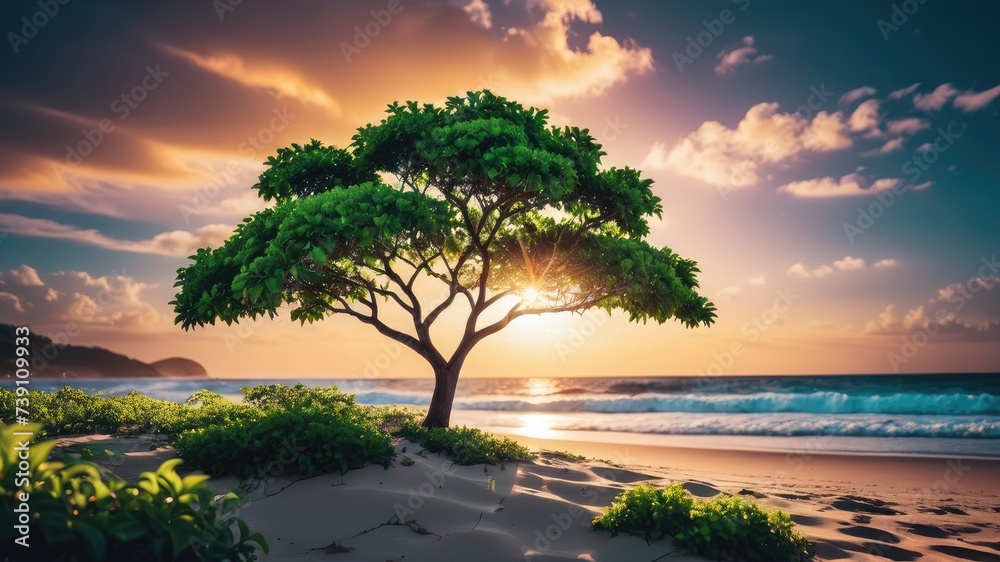 Tree on the beach, beach wallpaper, sea landscape and tree wallpaper ...