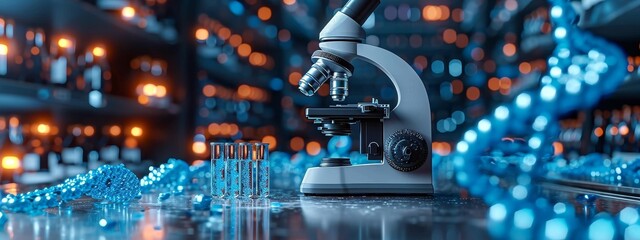 Wall Mural - research medical dna lab science biotechnology scientist laboratory clinic medicine chemistry. medic