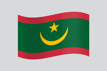 Wall Mural - The National Flag of Mauritania