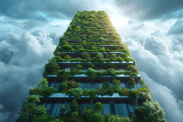 Poster - An eco-conscious architecture firm incorporating green building technologies for energy efficiency and reduced environmental impact. Concept of sustainable architecture. Generative Ai.