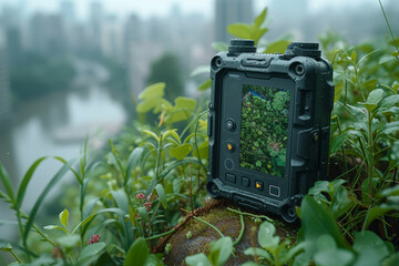 Poster - cutting-edge environmental monitoring devices providing real-time data on air and water quality. con