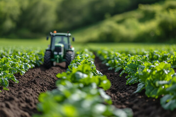 Wall Mural - Sustainable agriculture technologies, such as precision farming and vertical farming, optimizing resource use. Concept of precision agriculture. Generative Ai.