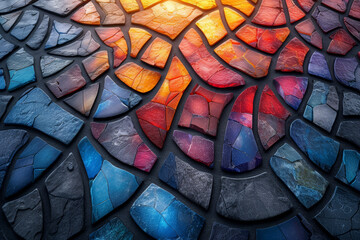 Aufkleber - a digital mosaic pattern, composed of intricate tiles forming a cohesive visual, representing the un