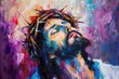 Illustration von Jesus mit der Dornenkrone, Künstlerische Darstellung 