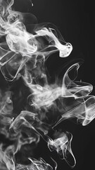 Poster - Transparent smoke shapes against black background