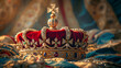 King Charles England King British flag and crown, generative ai