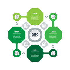 Infograph of biotechnological cycle or education process with four steps. Template of Infographic with 4 parts or processes.