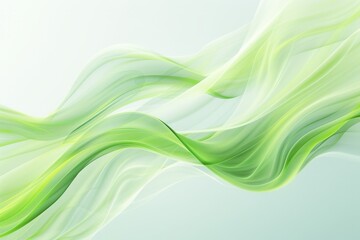 Fototapete - Abstract Green Light Waves and Particles