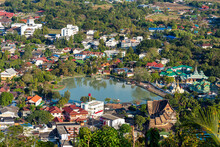 The Nong Chong Kham Lake In The Center Of The Small Town Of Mae Hong Son In Northern Thailand. The Lake, Named After The Buddhist Temple Wat Chong Kham, Is Embedded In A Public Park