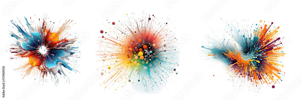Particles abstract fractal forms , Isolated Transparent Background ...